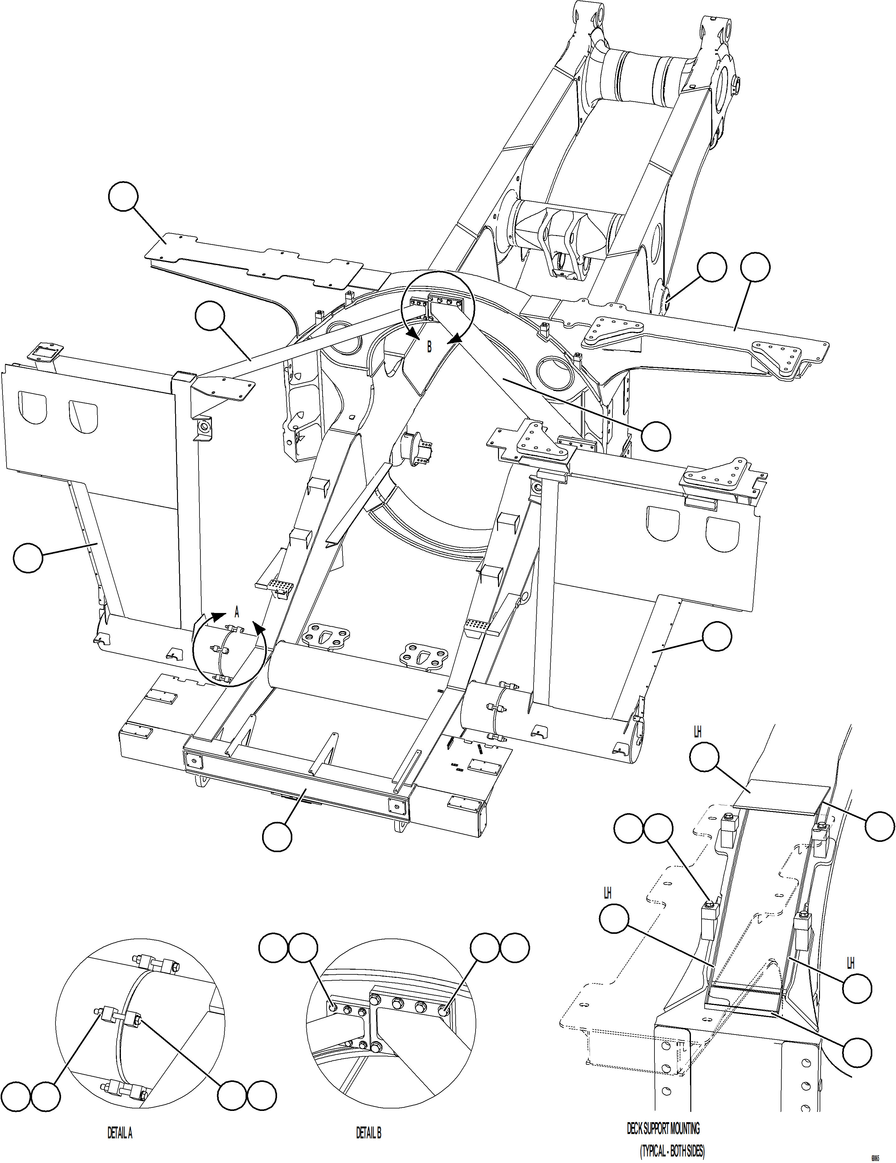 Komatsu parts book diagram for AFE78-H 930E-5 S/N A40038 - A40041, A40044 - A40045, A40048 - A40049, A40053  SOUTHFLANK: FRAME & UPRIGHTS