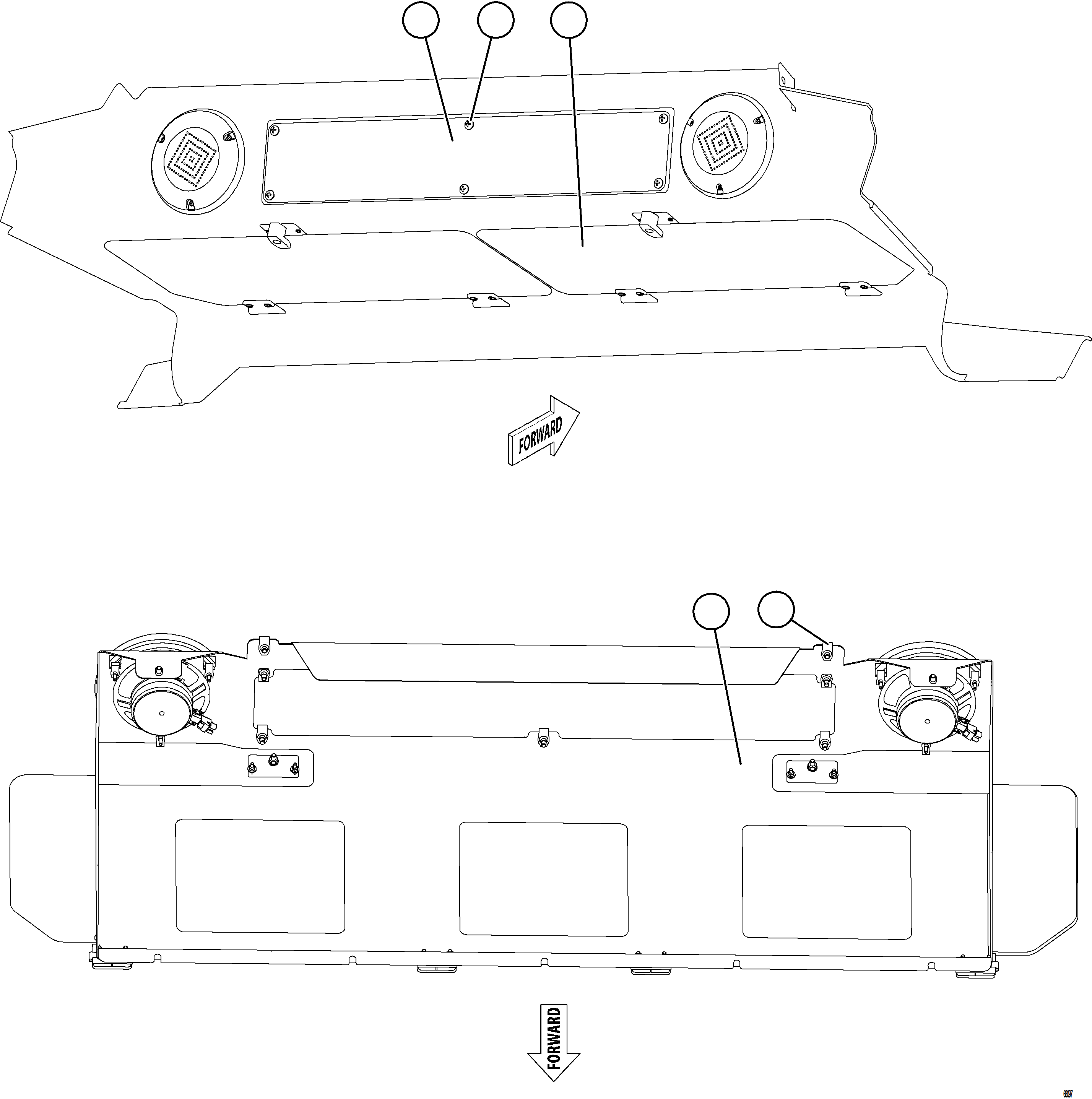 Komatsu parts book diagram for AFE78-H 930E-5 S/N A40038 - A40041, A40044 - A40045, A40048 - A40049, A40053  SOUTHFLANK: OVERHEAD DASH MODULE