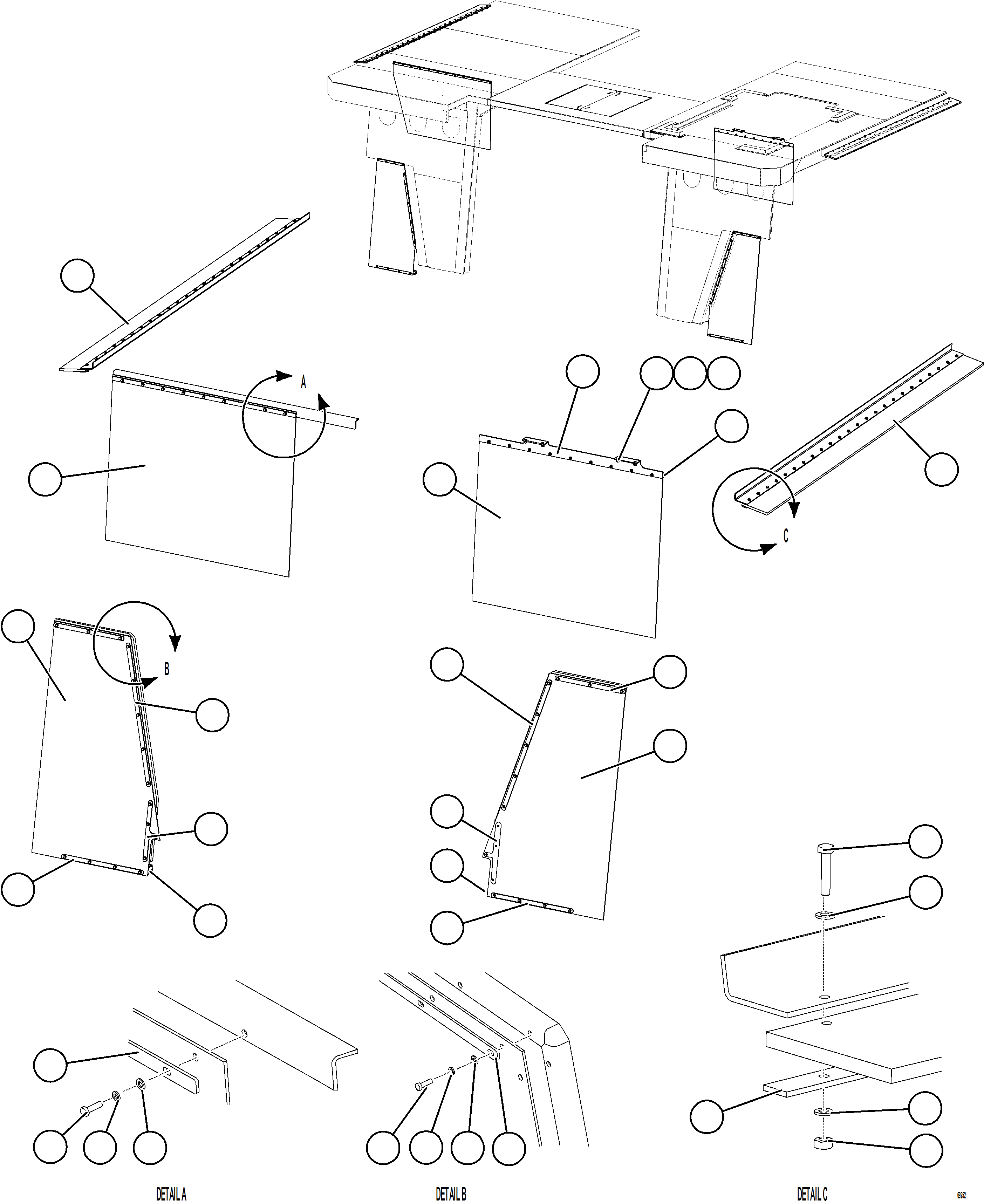 Komatsu parts book diagram for AFE78-H 930E-5 S/N A40038 - A40041, A40044 - A40045, A40048 - A40049, A40053  SOUTHFLANK: DECK MUD FLAPS