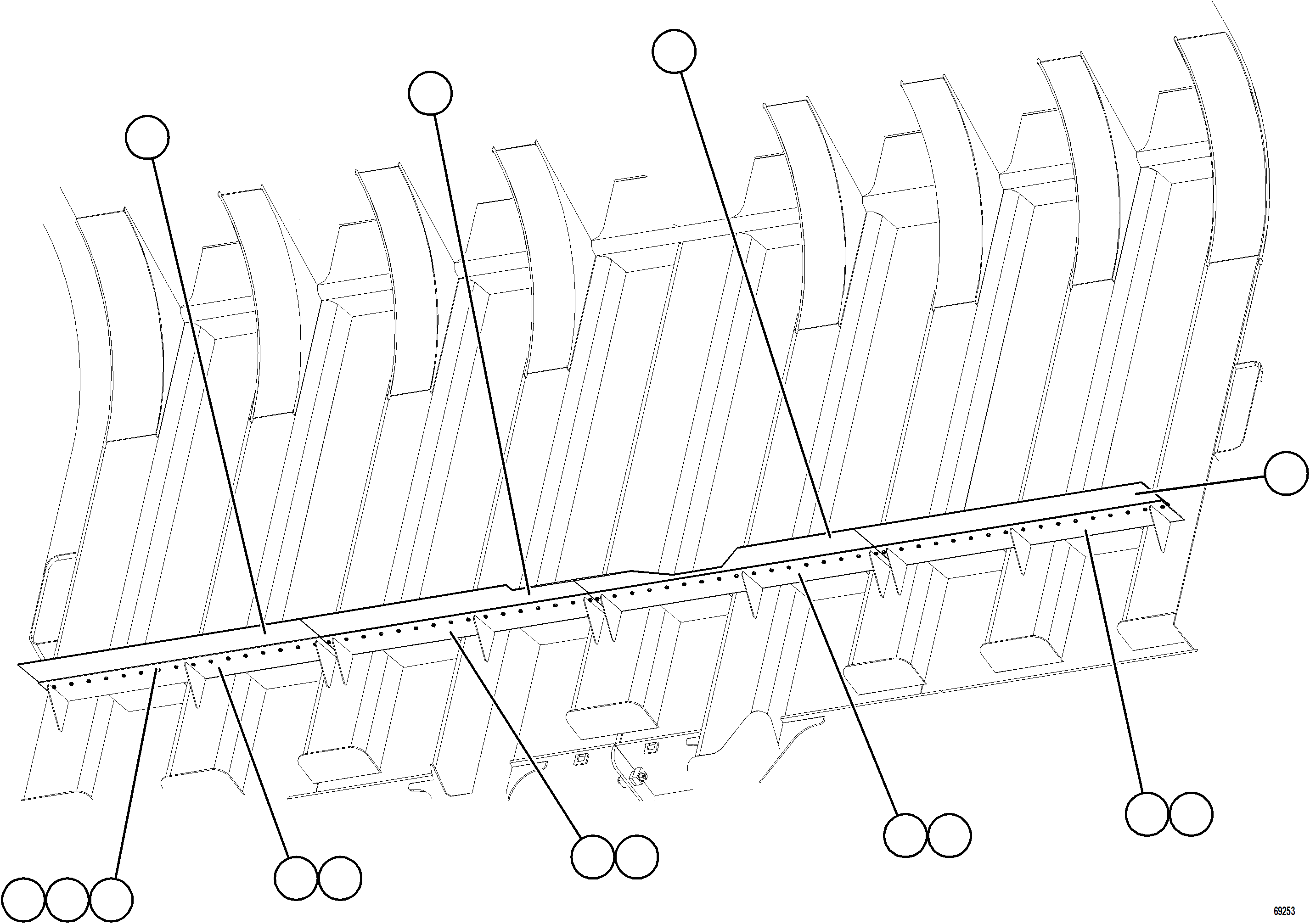 Komatsu parts book diagram for AFE78-H 930E-5 S/N A40038 - A40041, A40044 - A40045, A40048 - A40049, A40053  SOUTHFLANK: DUMP BODY MUD FLAPS    1/2
