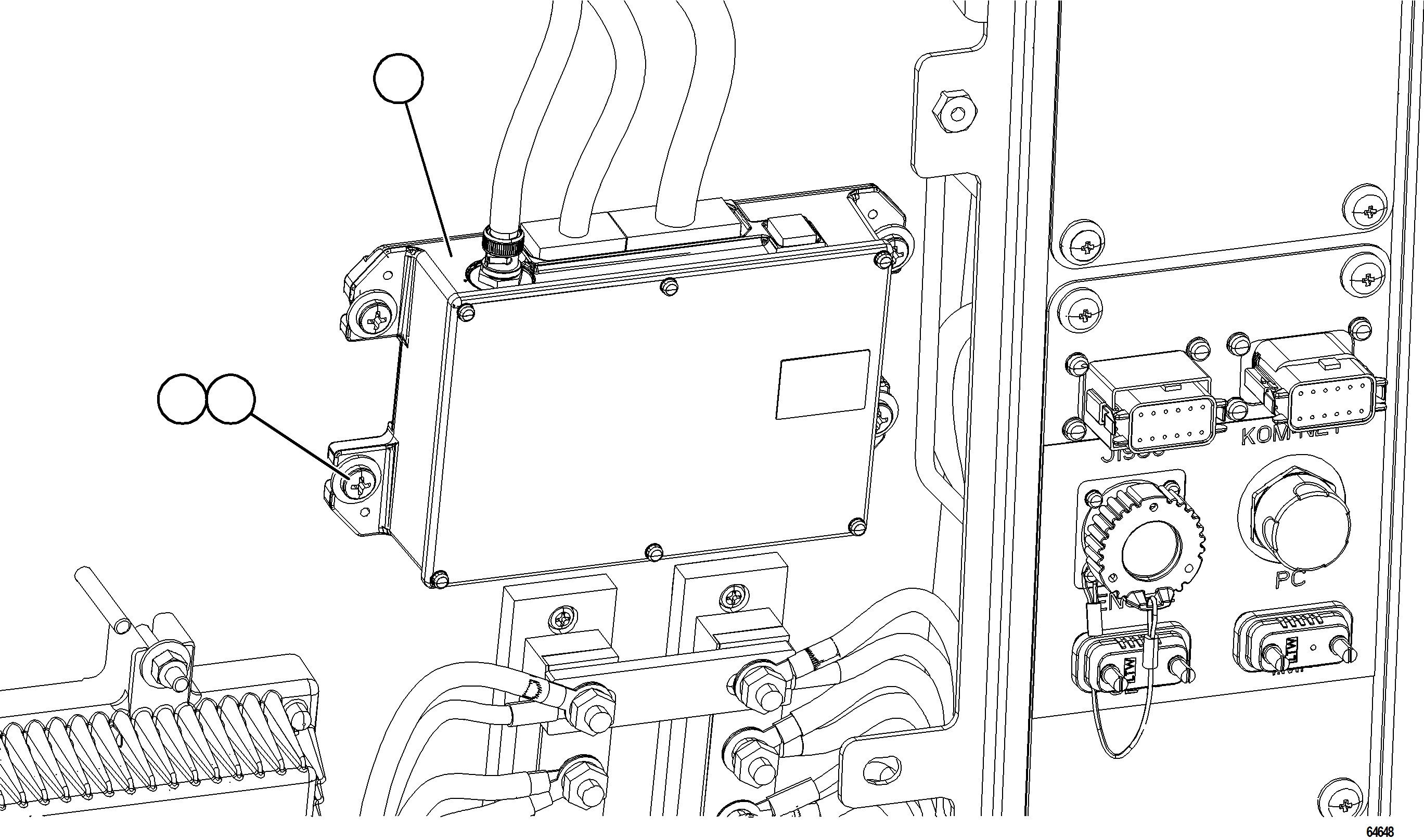 Komatsu parts book diagram for AFE78-H 930E-5 S/N A40038 - A40041, A40044 - A40045, A40048 - A40049, A40053  SOUTHFLANK: IRIDIUM CONTROLLER INSTALLATION