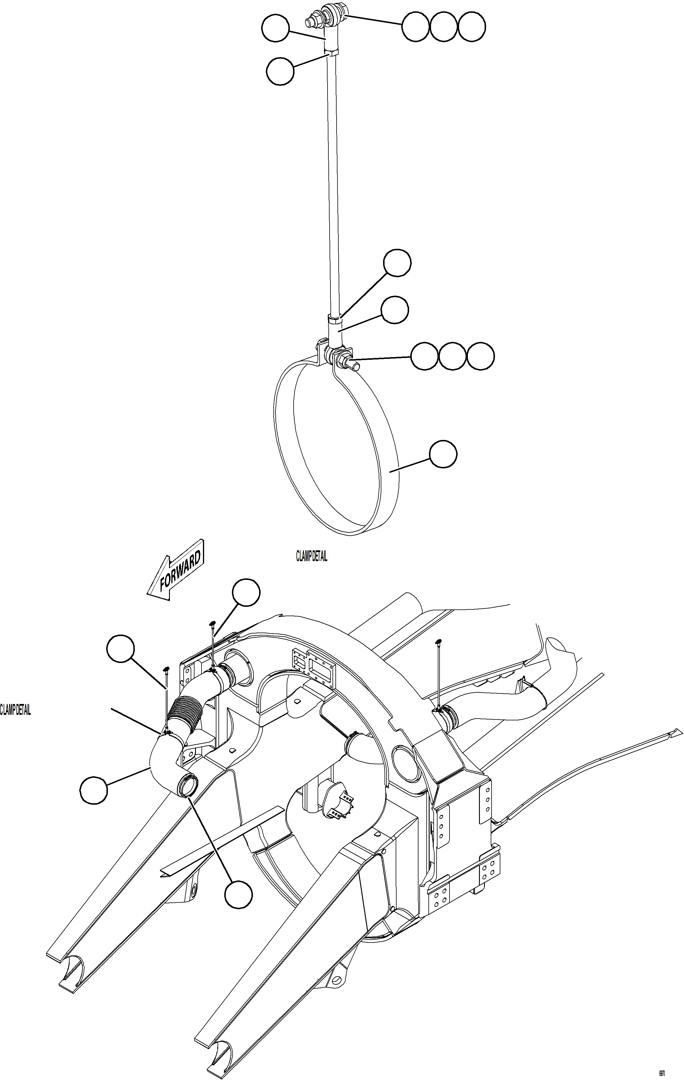 Komatsu parts book diagram for AFE78-S 930E-5 S/N A40078 - A40079  BOLIDEN: EXHAUST PIPING - FRONT