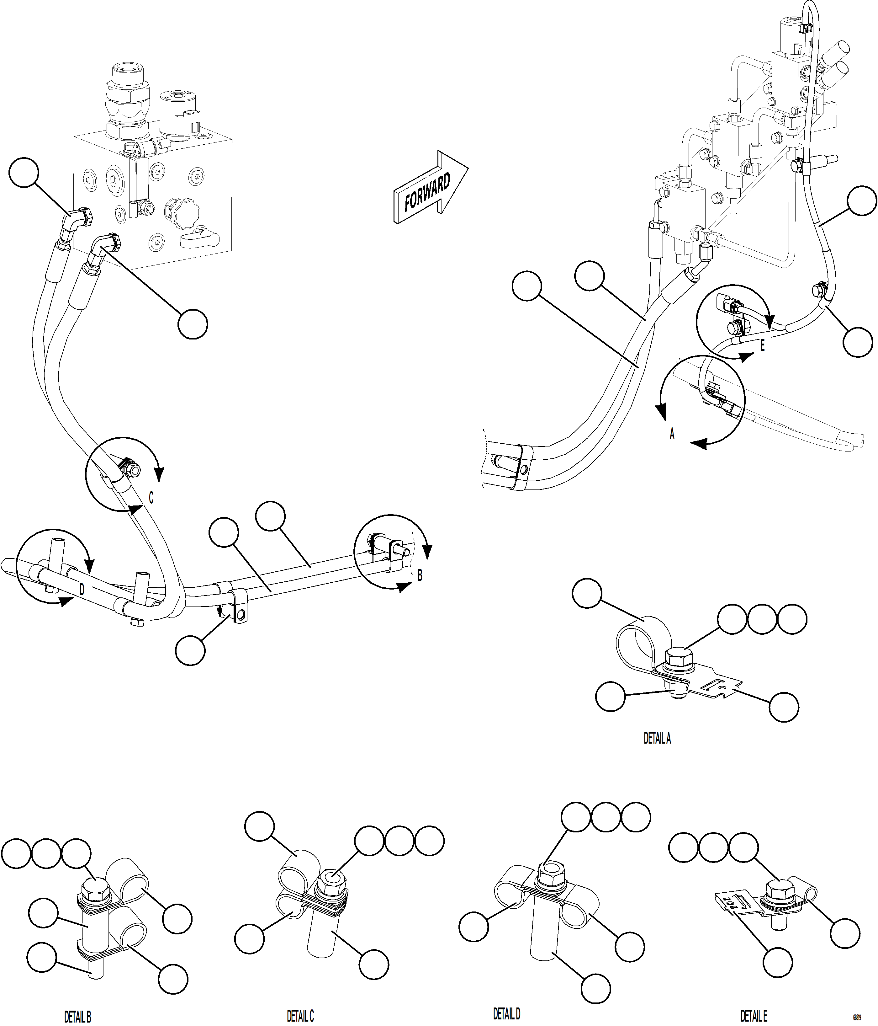 Komatsu parts book diagram for AFE78-S 930E-5 S/N A40078 - A40079  BOLIDEN: SHUTTER HOSES