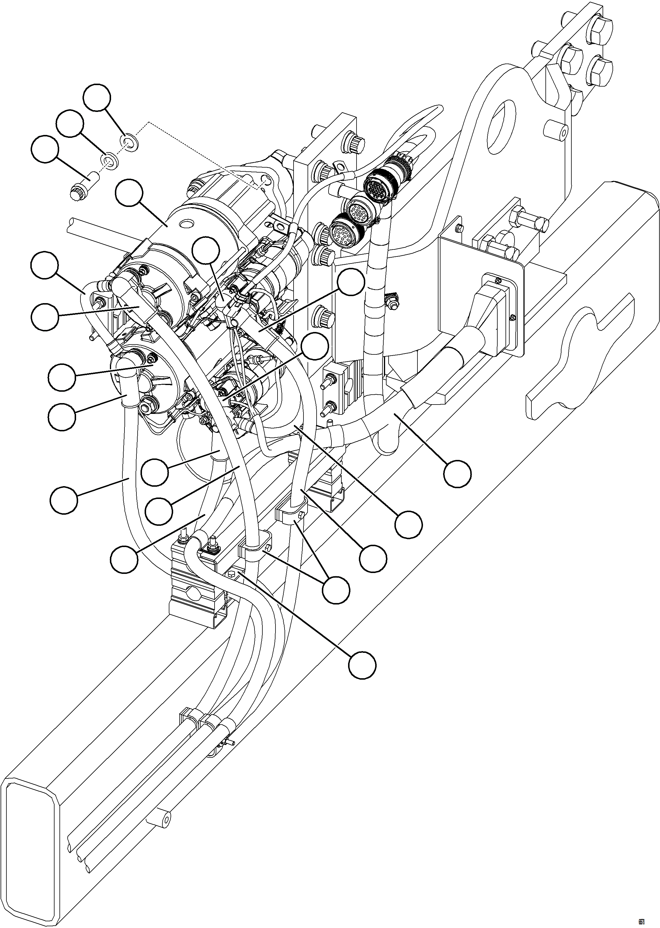 Komatsu parts book diagram for AFE78-S 930E-5 S/N A40078 - A40079  BOLIDEN: CRANKING MOTOR INSTALLATION
