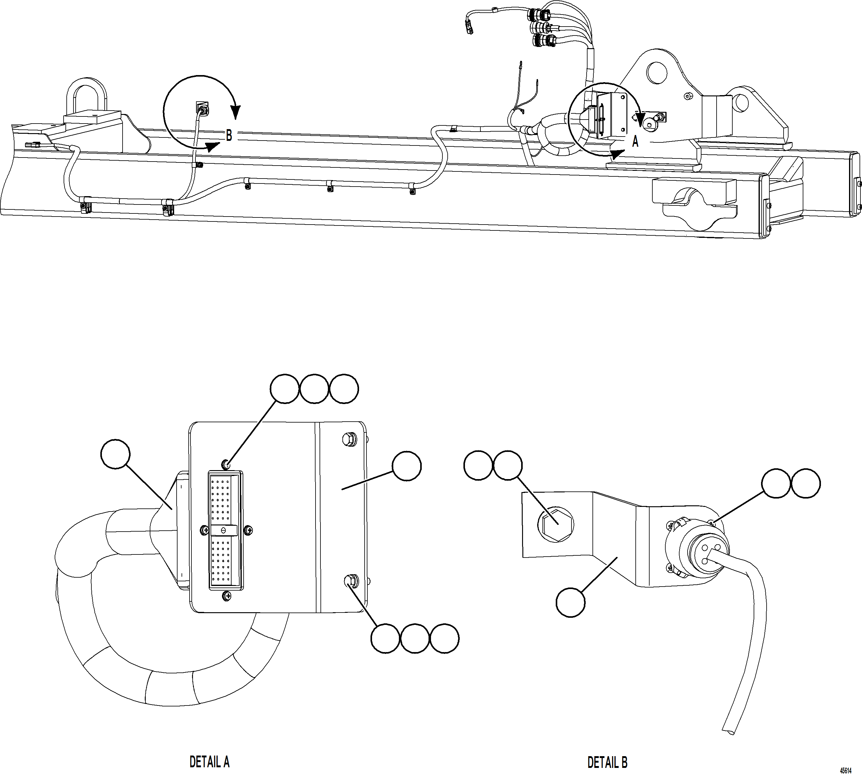 Komatsu parts book diagram for AFE78-S 930E-5 S/N A40078 - A40079  BOLIDEN: EXTERNAL ENGINE WIRING HARNESS INSTALLATION    1/2