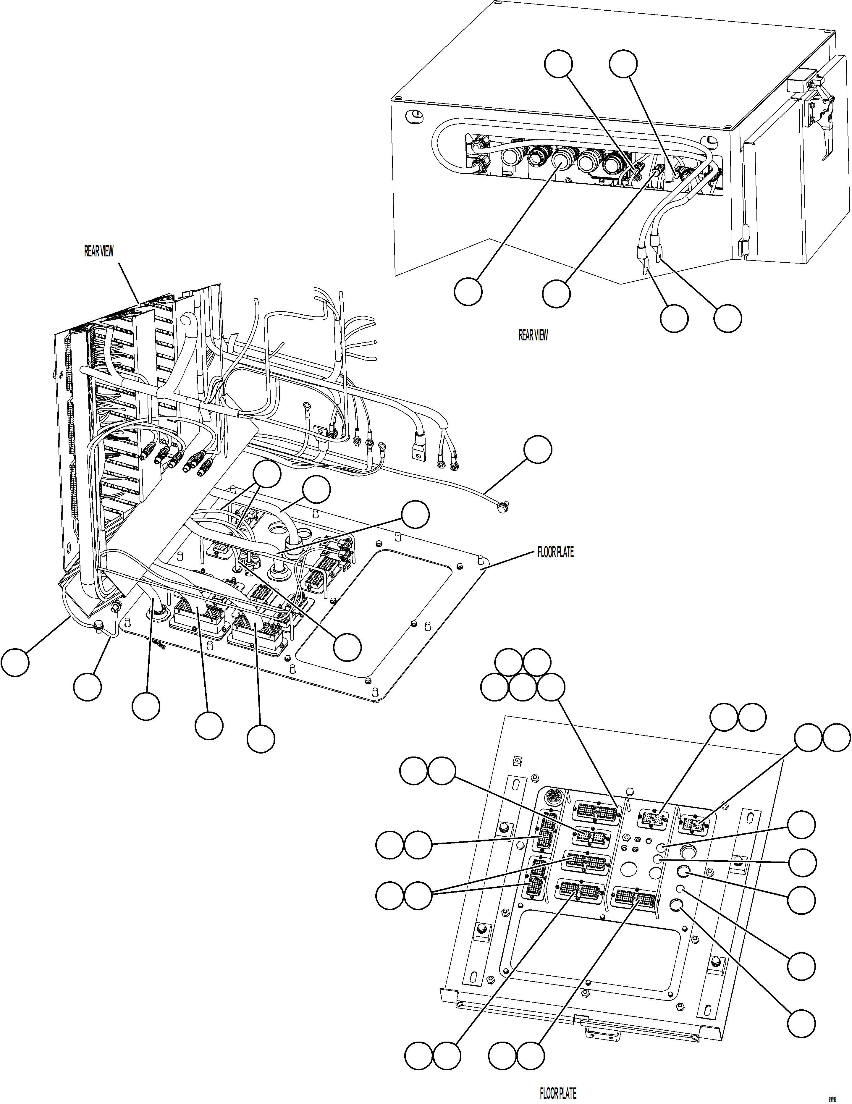 Komatsu parts book diagram for AFE78-S 930E-5 S/N A40078 - A40079  BOLIDEN: AUXILIARY CONTROL CABINET INTERNAL WIRING    1/2