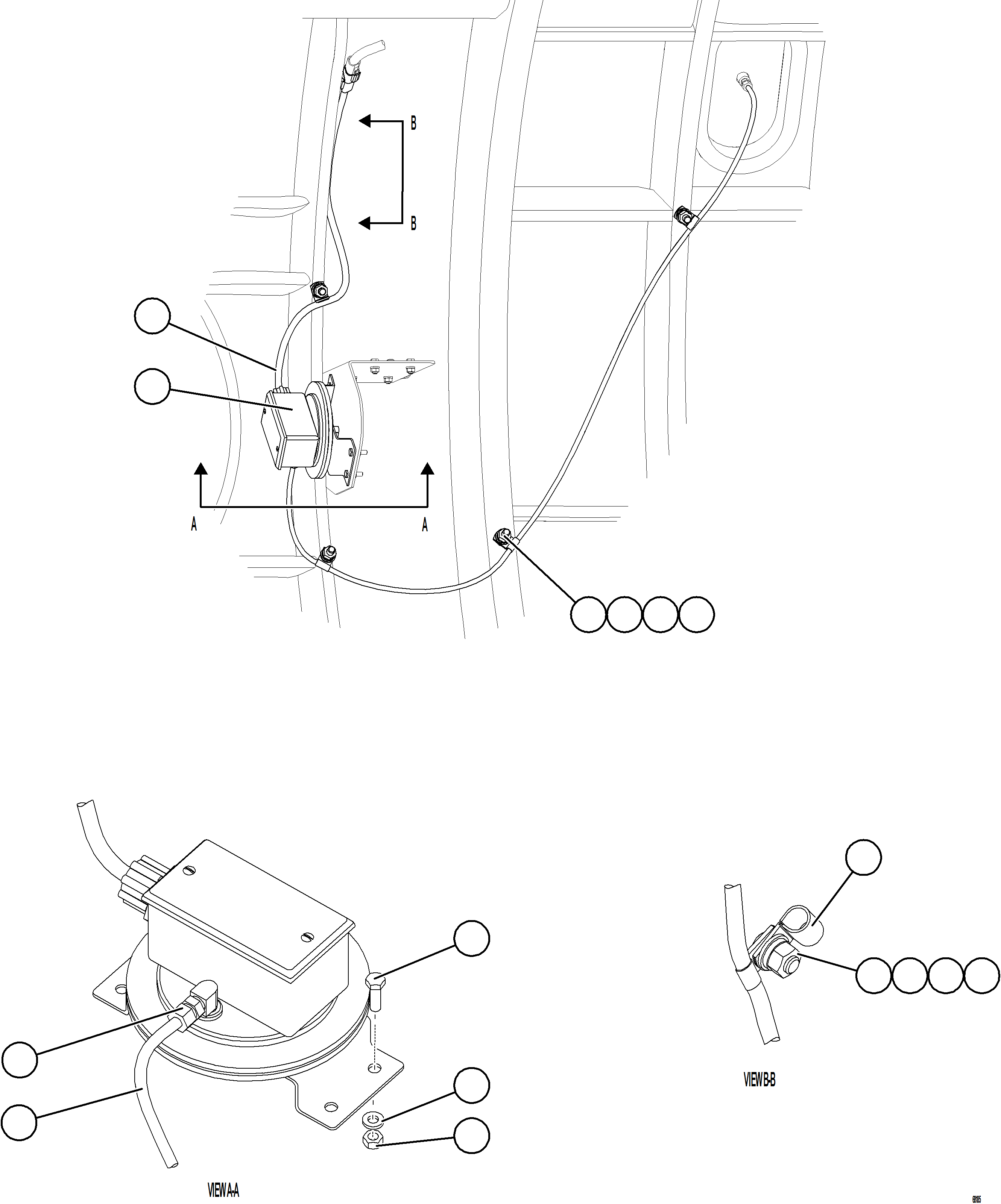 Komatsu parts book diagram for AFE78-S 930E-5 S/N A40078 - A40079  BOLIDEN: REAR AXLE BLOWER PRESSURE SWITCH INSTALLATION  1/2