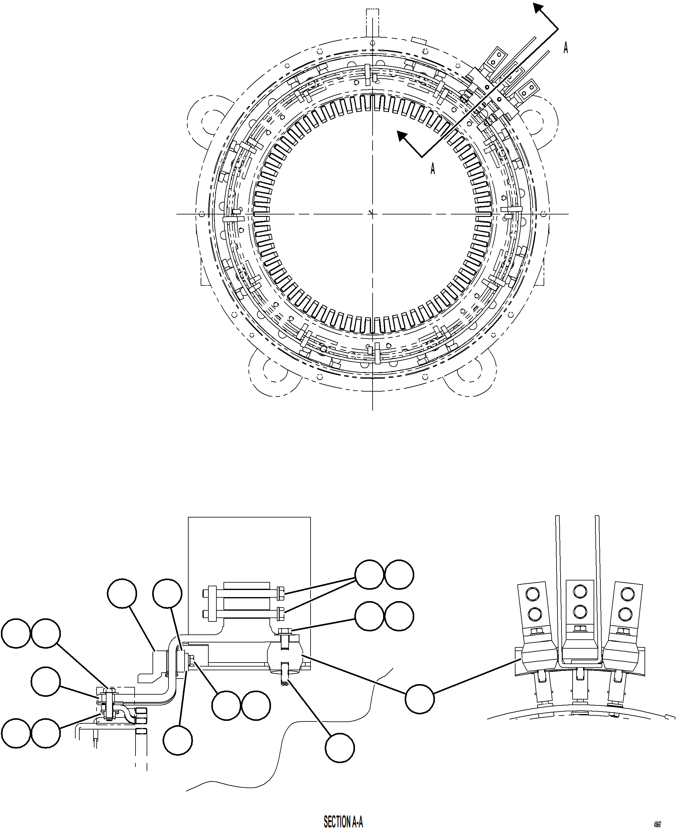 Komatsu parts book diagram for AFE78-S 930E-5 S/N A40078 - A40079  BOLIDEN: ALTERNATOR ASSEMBLY    5/6    58F-06-11301