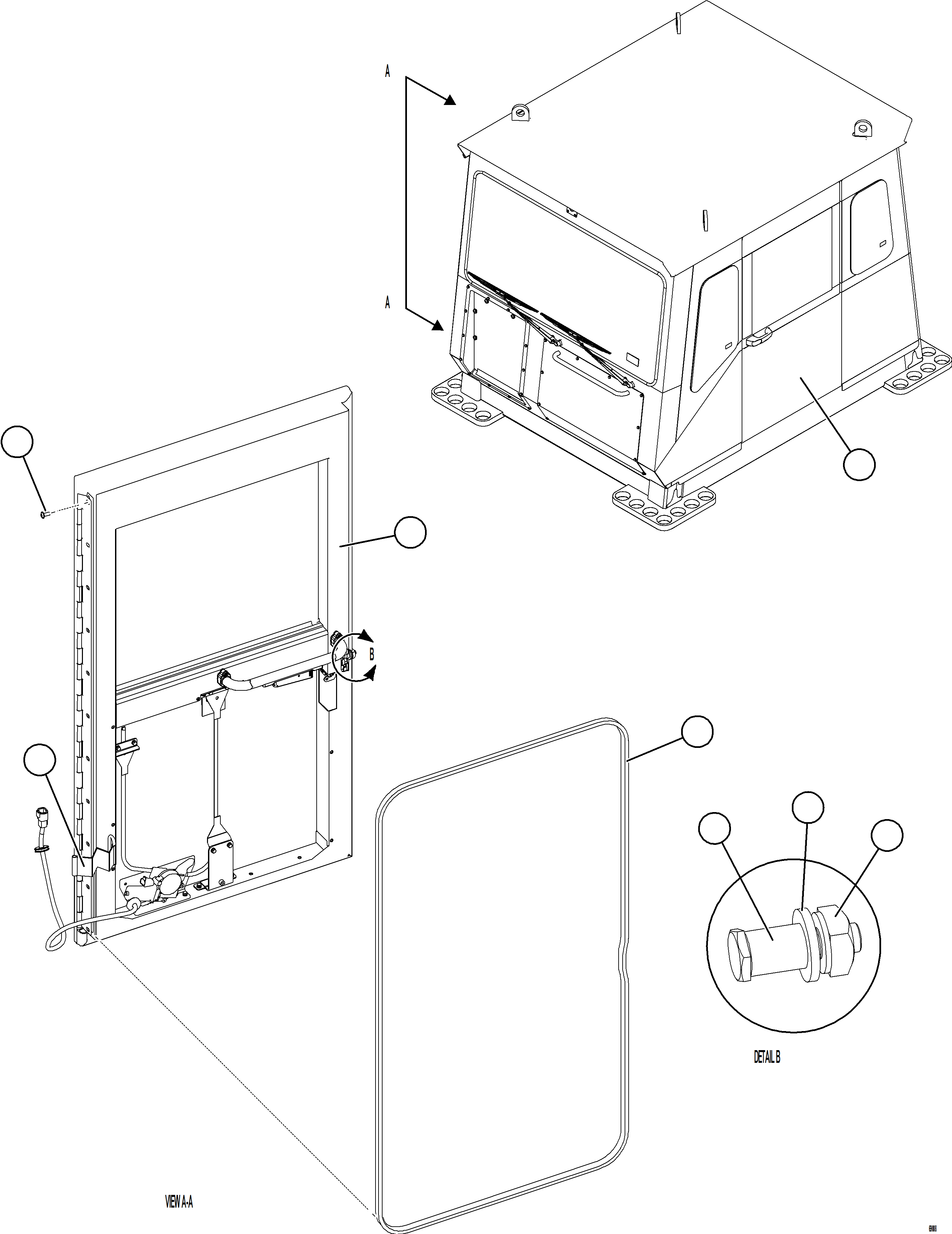 Komatsu parts book diagram for AFE78-S 930E-5 S/N A40078 - A40079  BOLIDEN: CAB DOOR INSTALLATION