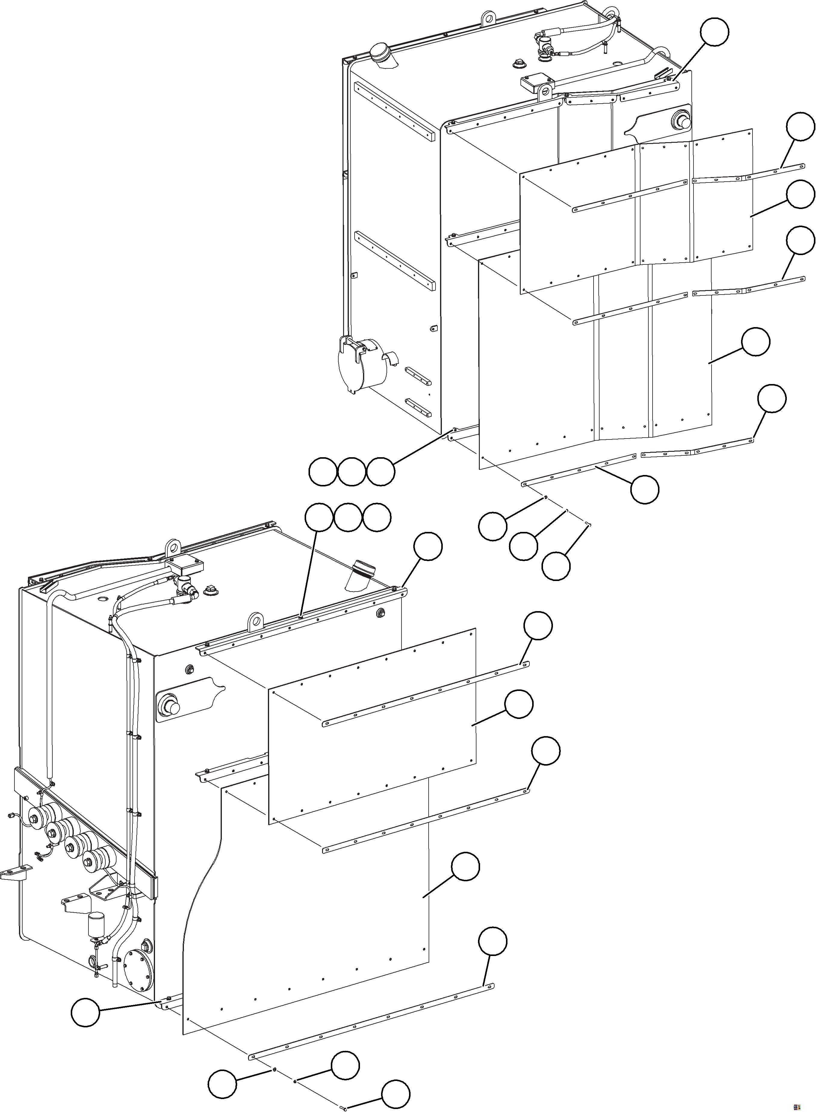 Komatsu parts book diagram for AFE78-S 930E-5 S/N A40078 - A40079  BOLIDEN: FUEL TANK MUD FLAPS (OPTIONAL)