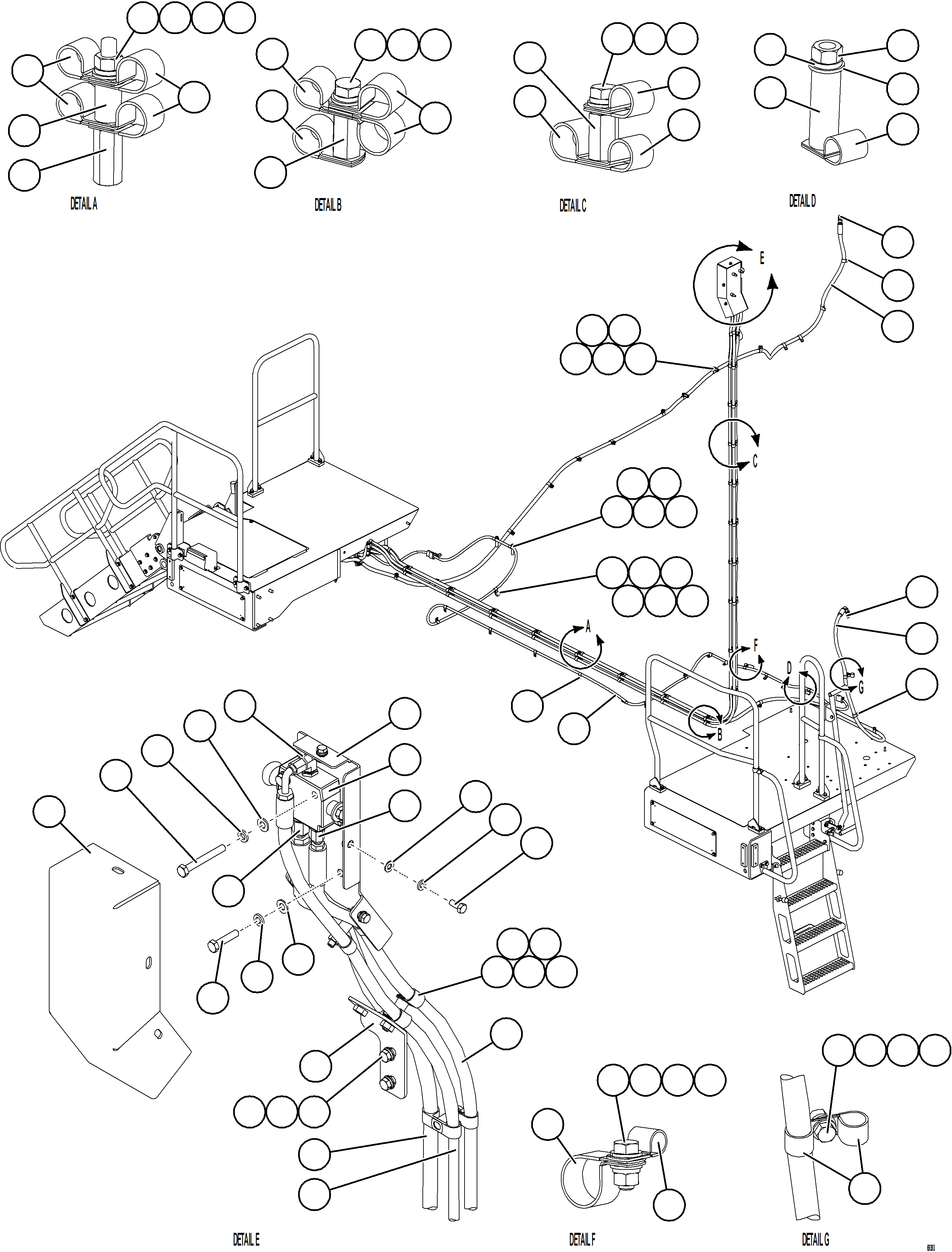 Komatsu parts book diagram for AFE78-S 930E-5 S/N A40078 - A40079  BOLIDEN: RETRACTABLE LADDER HYDRAULICS    1/2
