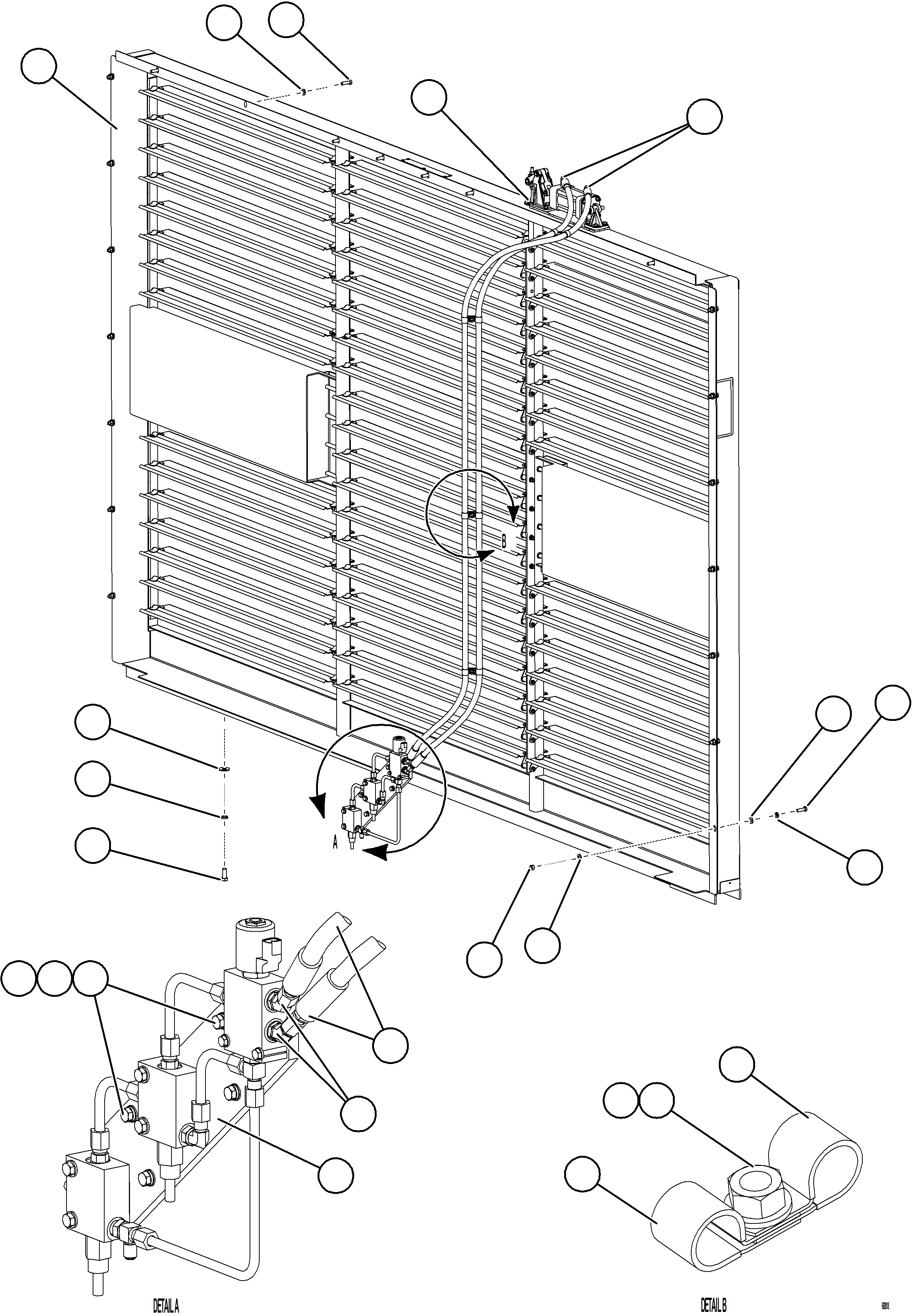 Komatsu parts book diagram for AFE78-S 930E-5 S/N A40078 - A40079  BOLIDEN: RADIATOR SHUTTER INSTALLATION