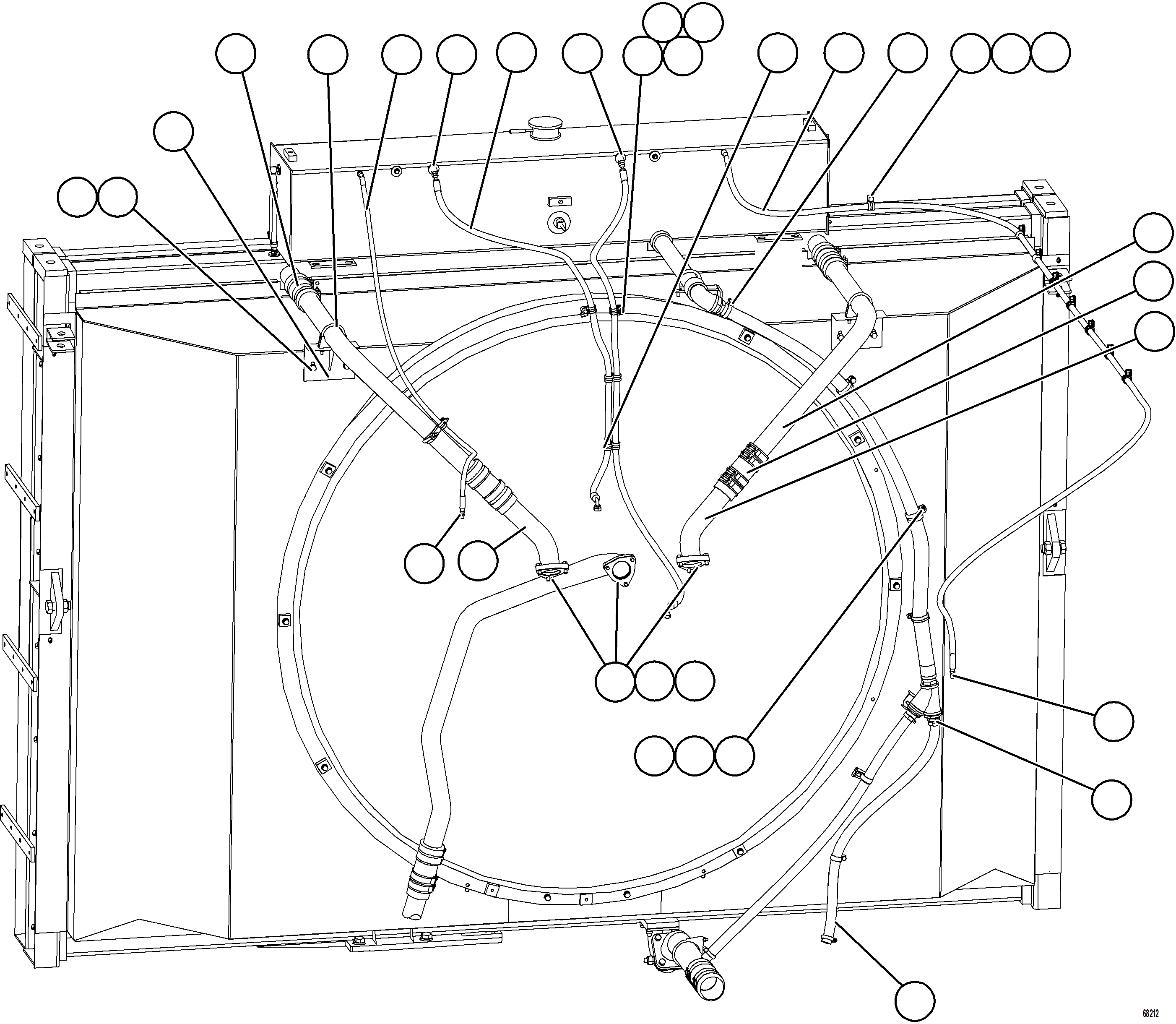 Komatsu parts book diagram for AFE78-X 930E-5 S/N A40089  IOCC: RADIATOR PIPING    1/3