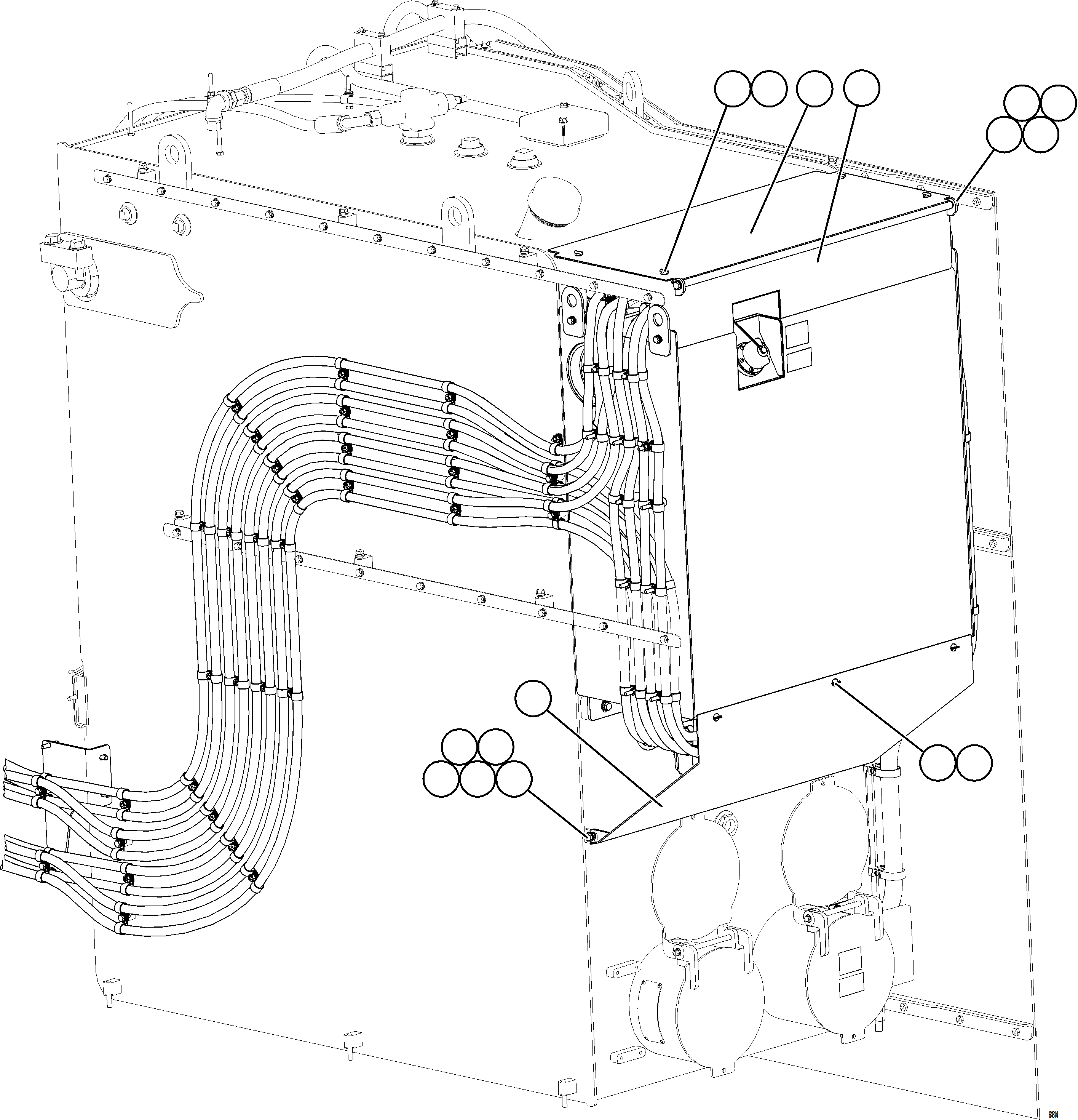 Komatsu parts book diagram for AFE78-X 930E-5 S/N A40089  IOCC: DEF TANK COVERS