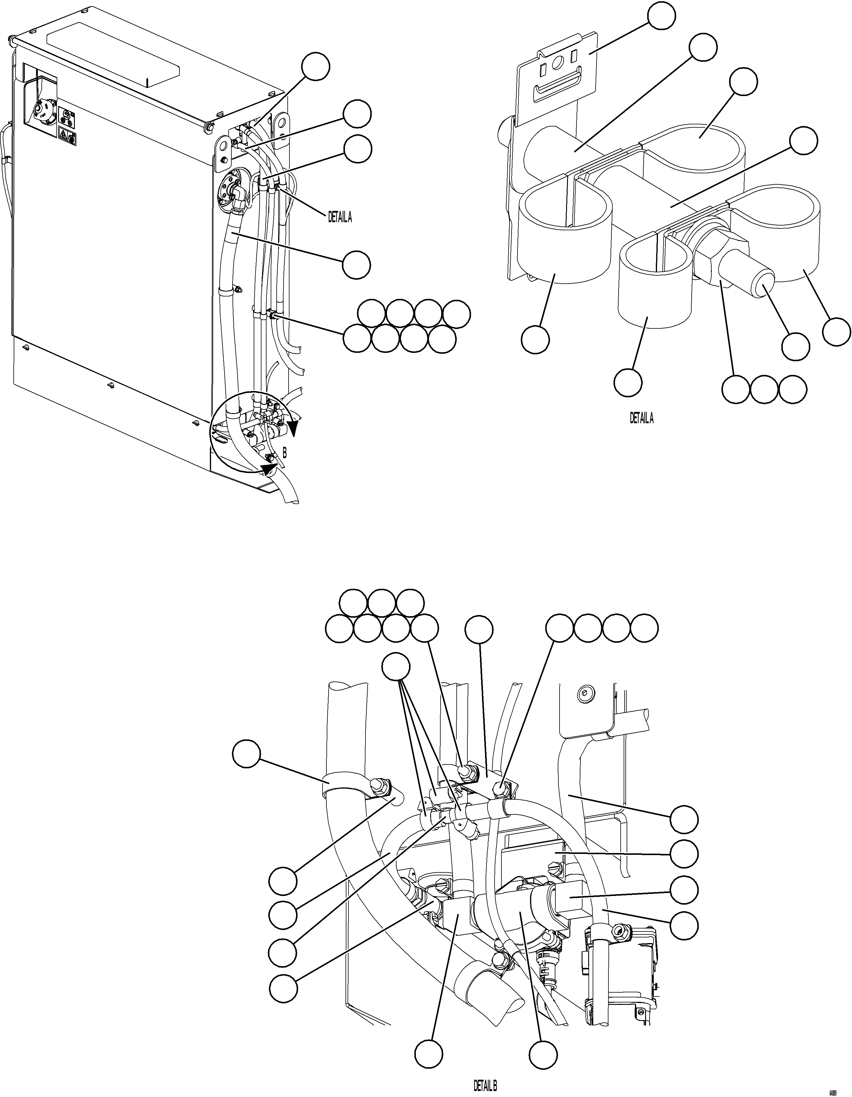 Komatsu parts book diagram for AFE78-X 930E-5 S/N A40089  IOCC: DEF TANK HOSE CONNECTIONS - SIDES    1/2