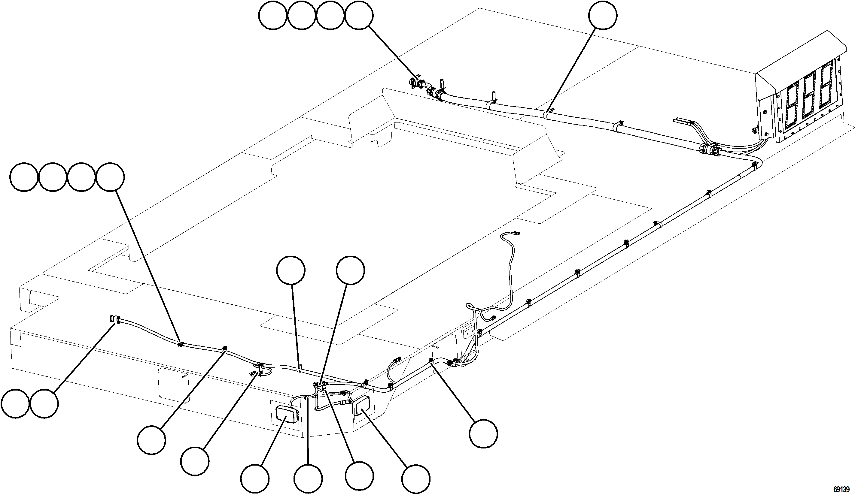 Komatsu parts book diagram for AFE78-X 930E-5 S/N A40089  IOCC: LH DECK WIRING HARNESS & LIGHTS