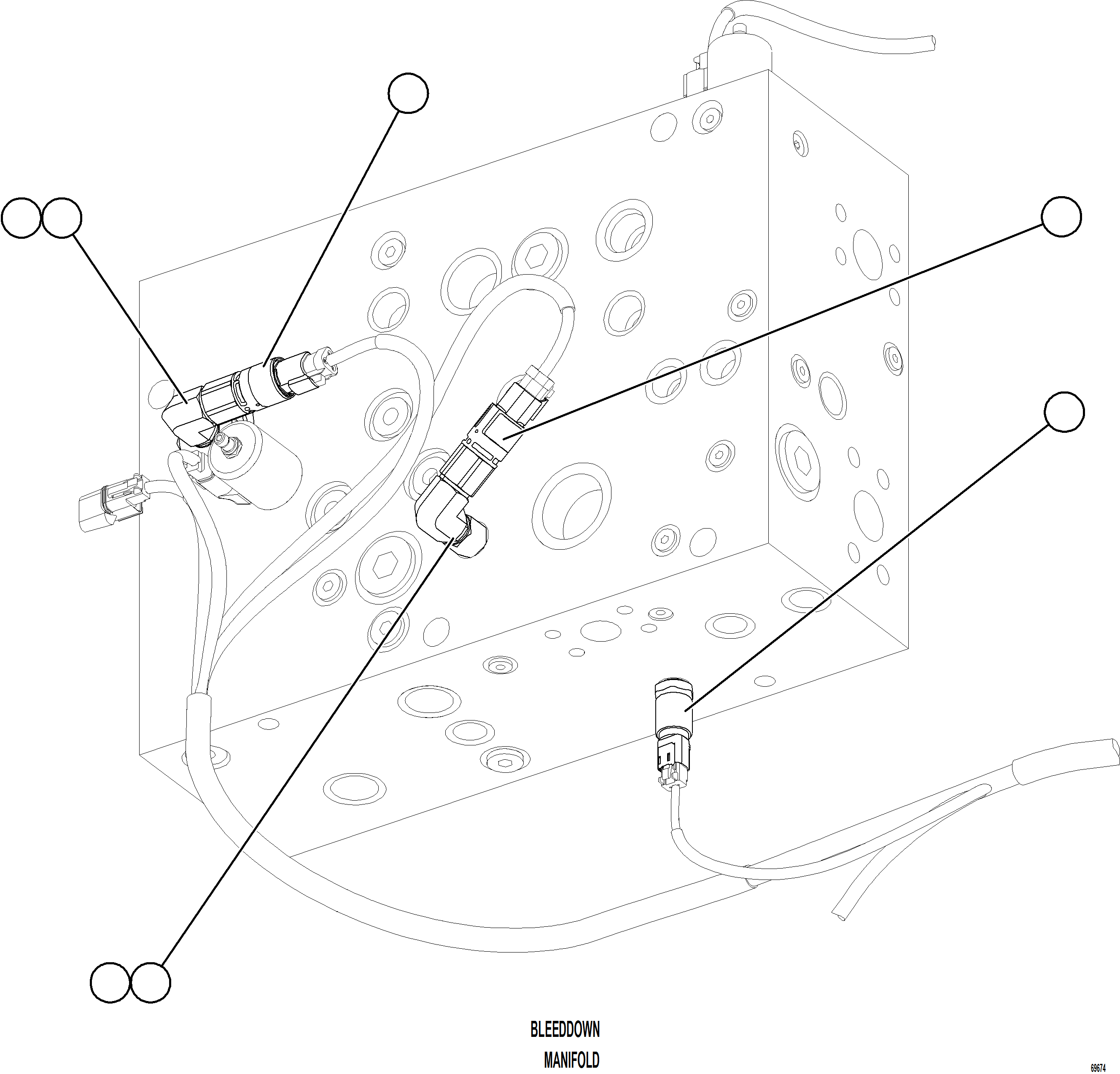 Komatsu parts book diagram for AFE78-X 930E-5 S/N A40089  IOCC: STEERING BLEEDDOWN MANIFOLD SENSOR & SWITCHES