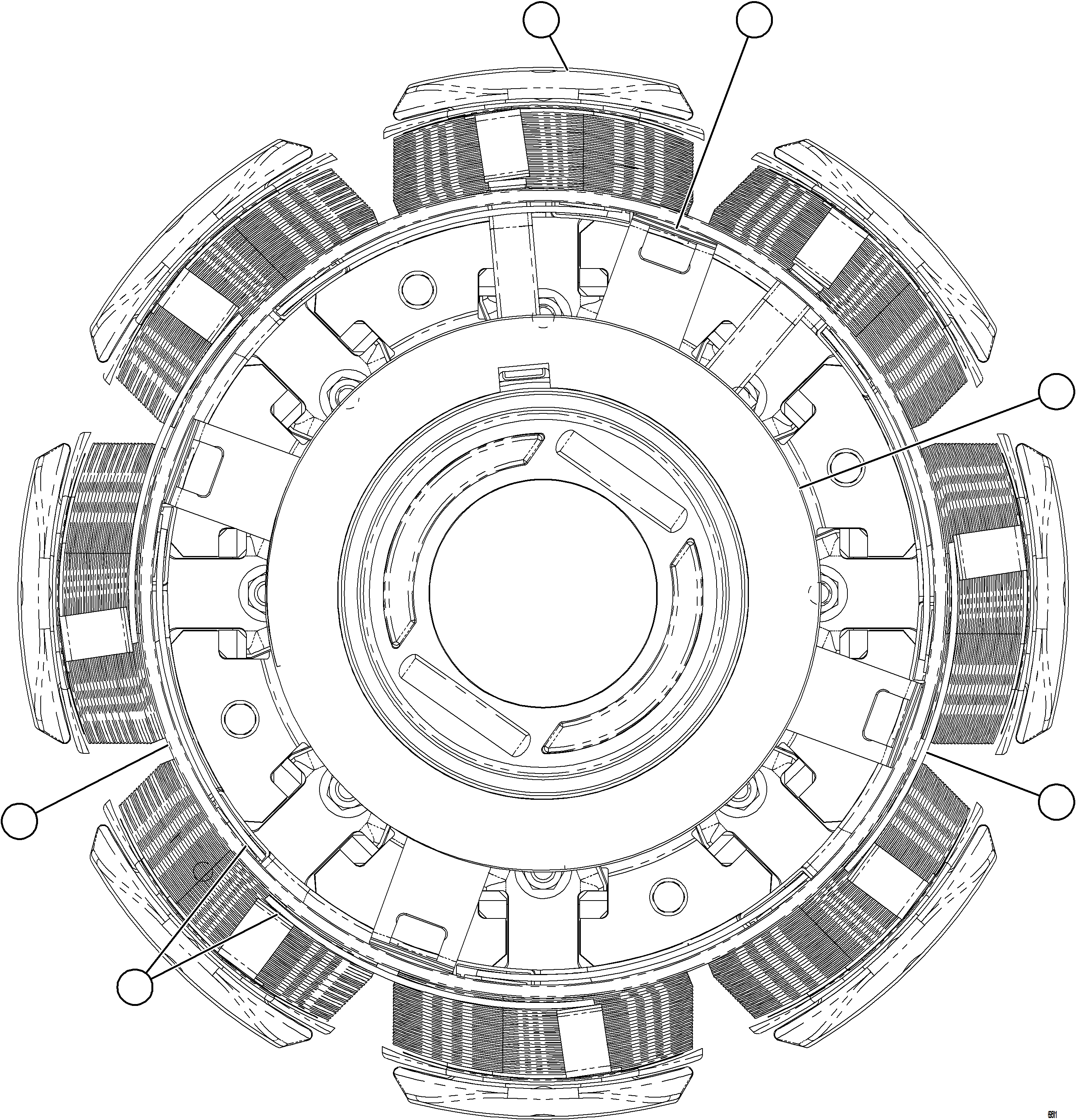 Komatsu parts book diagram for AFE78-X 930E-5 S/N A40089  IOCC: ALTERNATOR ROTOR ASSEMBLY    58F-43-03101