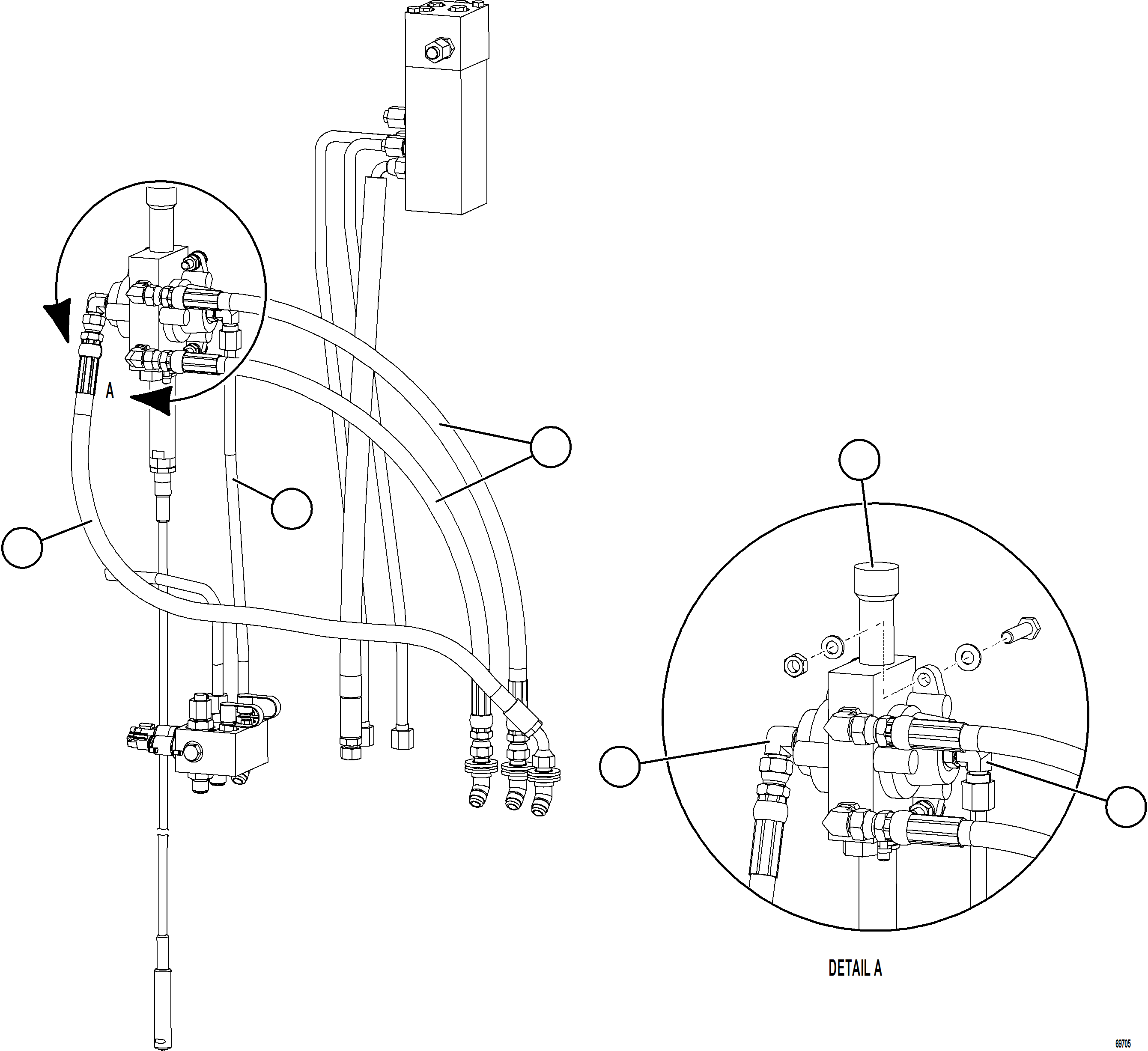Komatsu parts book diagram for AFE78-X 930E-5 S/N A40089  IOCC: HYDRAULIC BRAKE CABINET PIPING - HOIST PILOT VALVE