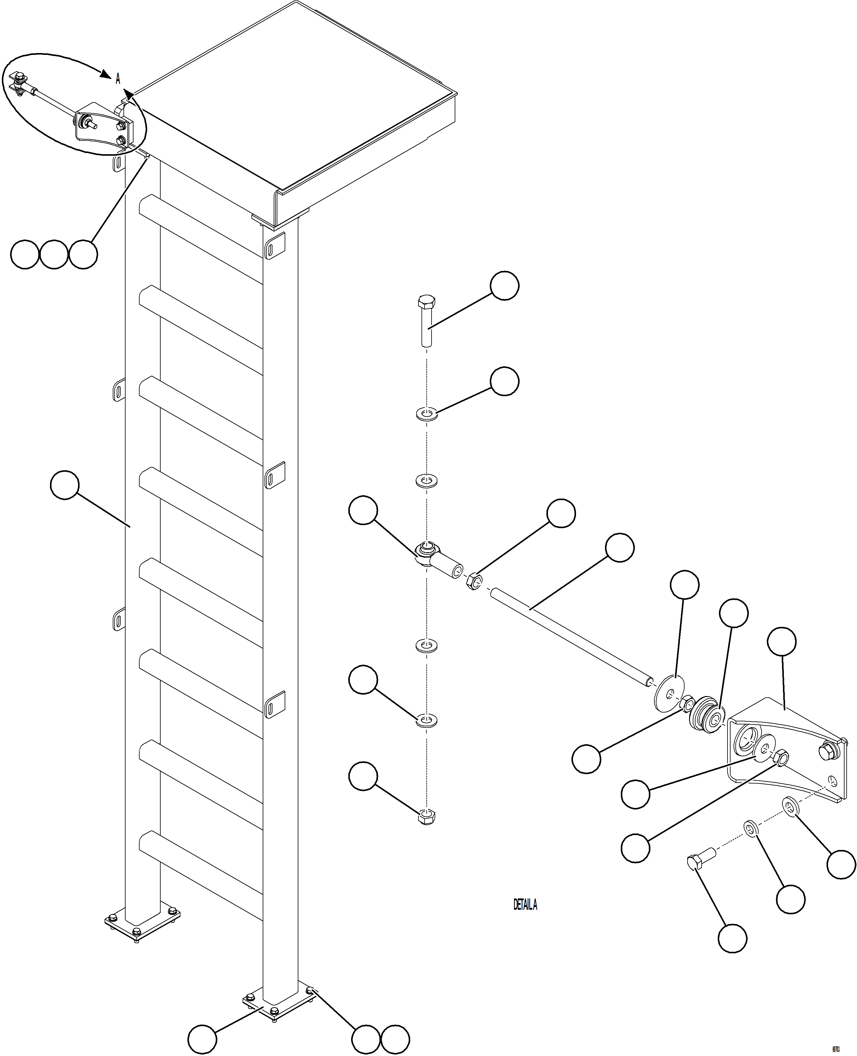Komatsu parts book diagram for AFE78-X 930E-5 S/N A40089  IOCC: RH EMERGENCY GATE & LADDER    2/2
