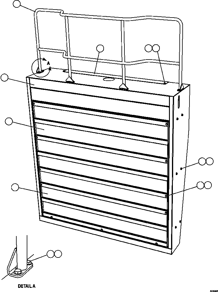 Dump Trucks Komatsu / HD1500-7 S/N A30001 - A30108   KOMATSU (AFP54-A) (BEPB055003)(AFP54-A) / HOOD, GRILLE AND CENTER HANDRAIL(020 : 50596)