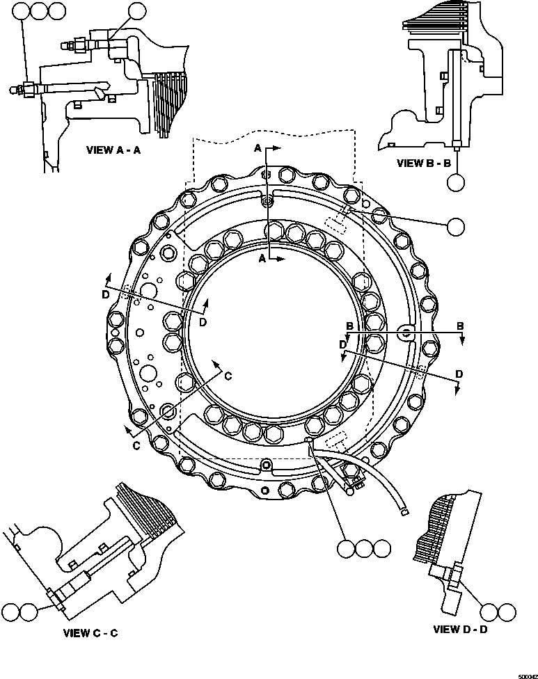 Dump Trucks Komatsu / HD1500-7 S/N A30001 - A30108   KOMATSU (AFP54-A) (BEPB055003)(AFP54-A) / FRONT BRAKE PIPING(088 : 50004)