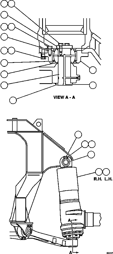Dump Trucks Komatsu / HD1500-7 S/N A30001 - A30108   KOMATSU (AFP54-A) (BEPB055003)(AFP54-A) / FRONT SUSPENSION INSTALLATION(094 : 50267)