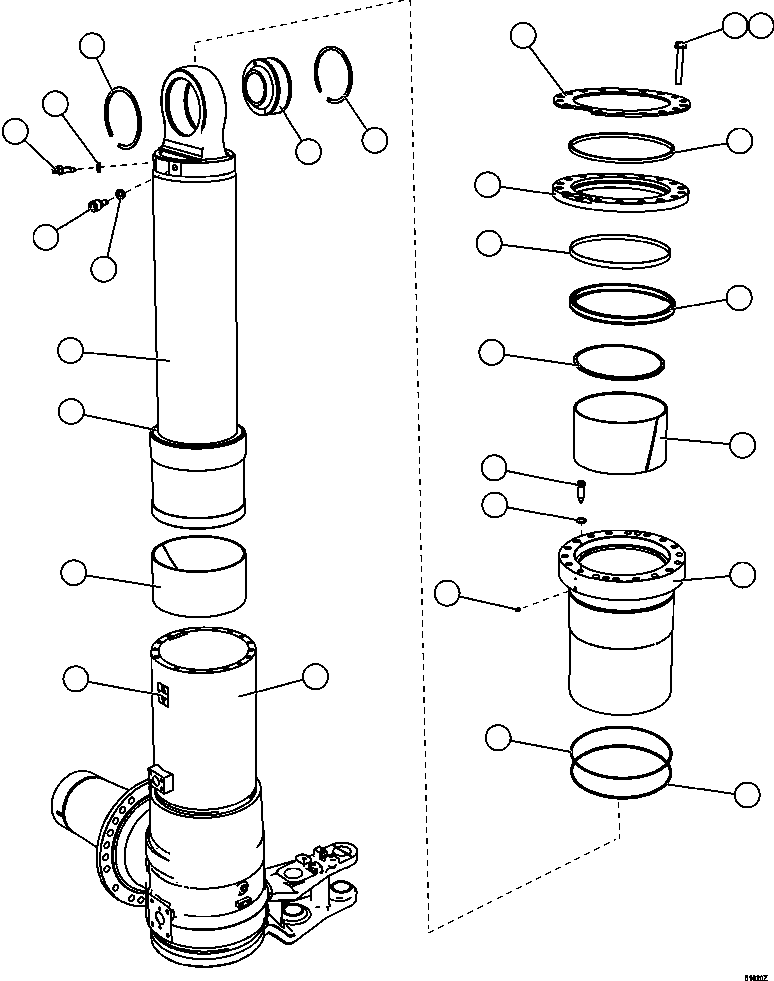 Dump Trucks Komatsu / HD1500-7 S/N A30001 - A30108   KOMATSU (AFP54-A) (BEPB055003)(AFP54-A) / FRONT SUSPENSION ASSEMBLY  1/2(096 : 51020)