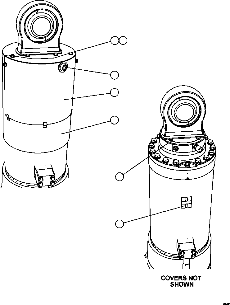 Dump Trucks Komatsu / HD1500-7 S/N A30001 - A30108   KOMATSU (AFP54-A) (BEPB055003)(AFP54-A) / FRONT SUSPENSION COVERS(100 : 50843)