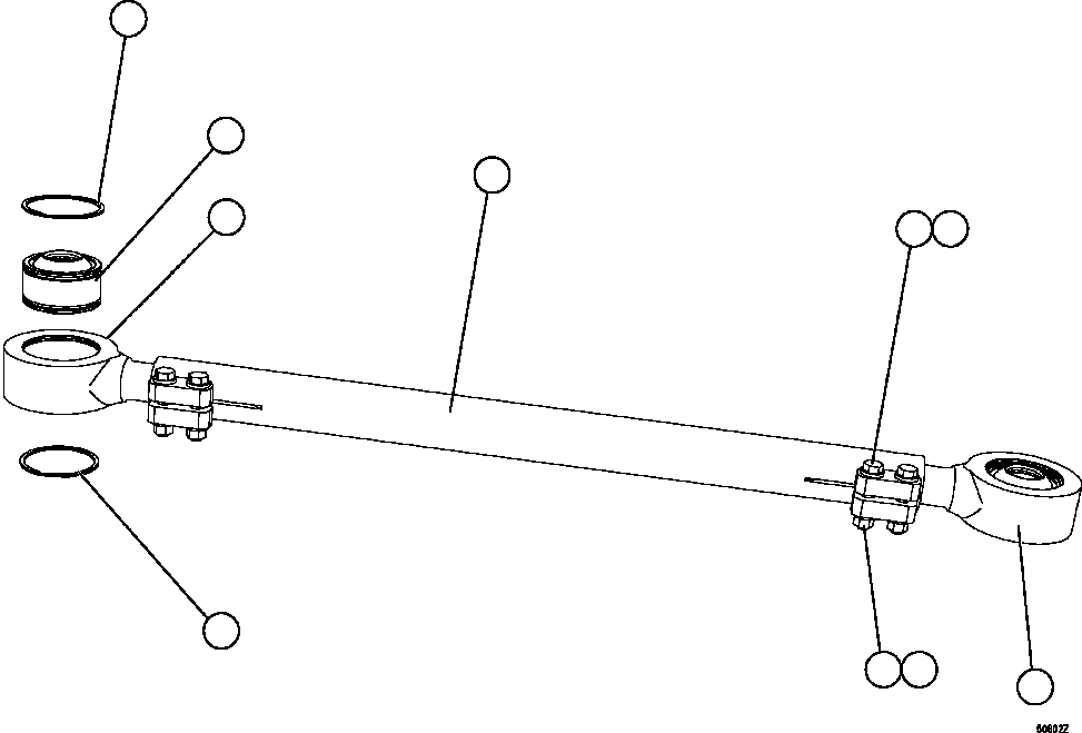 Dump Trucks Komatsu / HD1500-7 S/N A30001 - A30108   KOMATSU (AFP54-A) (BEPB055003)(AFP54-A) / TIE ROD ASSEMBLY (EL8338)(154 : 50602)
