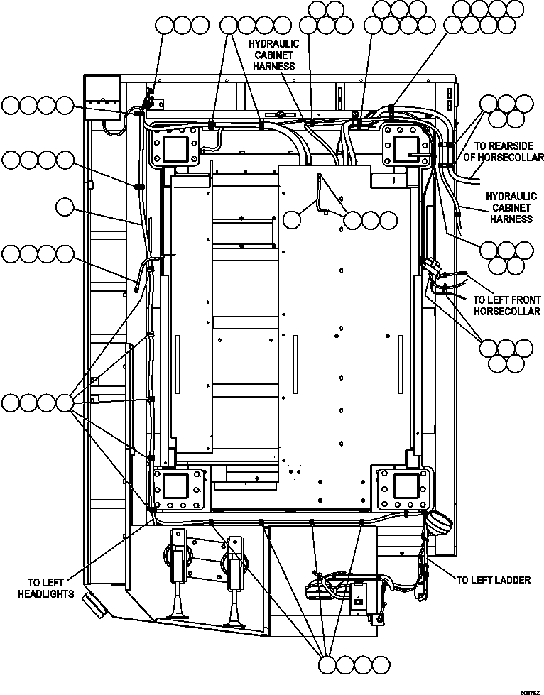 Dump Trucks Komatsu / HD1500-7 S/N A30001 - A30108   KOMATSU (AFP54-A) (BEPB055003)(AFP54-A) / LH DECK WIRING(376 : 50876)