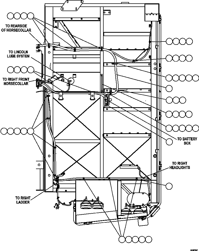 Dump Trucks Komatsu / HD1500-7 S/N A30001 - A30108   KOMATSU (AFP54-A) (BEPB055003)(AFP54-A) / RH DECK WIRING(378 : 50875)