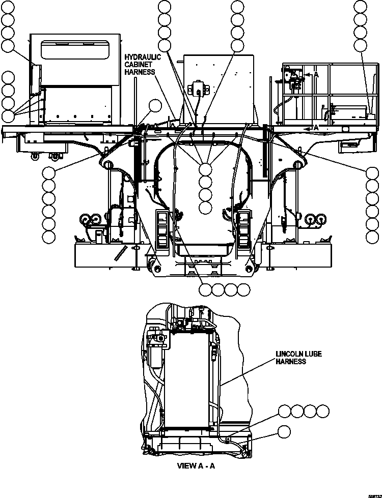 Dump Trucks Komatsu / HD1500-7 S/N A30001 - A30108   KOMATSU (AFP54-A) (BEPB055003)(AFP54-A) / DECK WIRING - REAR VIEW(380 : 50873)