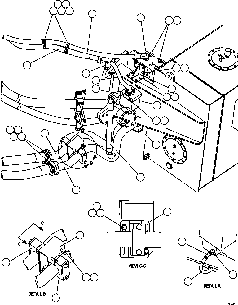 Dump Trucks Komatsu / HD1500-7 S/N A30001 - A30108   KOMATSU (AFP54-A) (BEPB055003)(AFP54-A) / BRAKE COOLING PIPING - LH FRAME RAIL  1/2(456 : 50755)