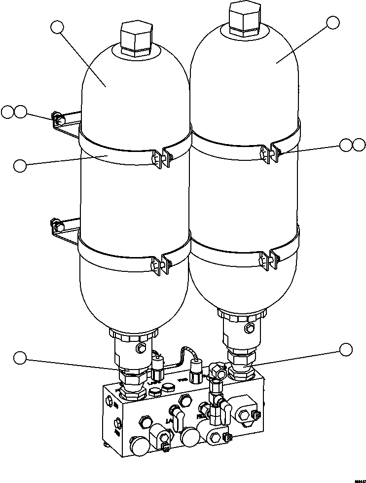 Dump Trucks Komatsu / HD1500-7 S/N A30001 - A30108   KOMATSU (AFP54-A) (BEPB055003)(AFP54-A) / HYDRAULIC CABINET - ACCUMULATOR INSTALLATION(564 : 50644)