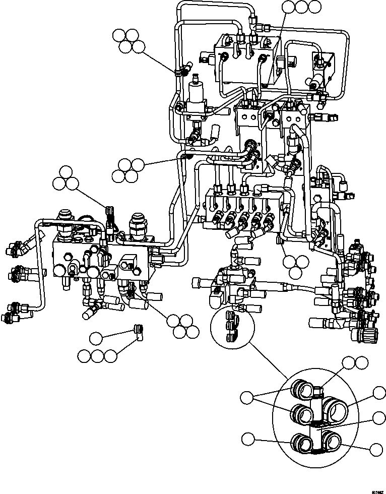 Dump Trucks Komatsu / HD1500-7 S/N A30001 - A30108   KOMATSU (AFP54-A) (BEPB055003)(AFP54-A) / HYDRAULIC CABINET - TUBE/HOSE CLAMPING(568 : 50746)