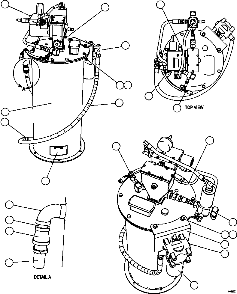 Dump Trucks Komatsu / HD1500-7 S/N A30001 - A30108   KOMATSU (AFP54-A) (BEPB055003)(AFP54-A) / AUTOMATIC LUBRICATION - RESERVOIR & PUMP(598 : 50803)