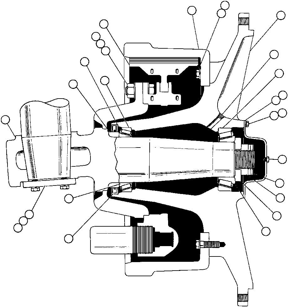 Dump Trucks Komatsu / BFA30-CH 325M                 FORDING/TRANSWEST(BFA30-CH) / FRONT SPINDLE, HUB & BRAKE INSTL(062 : 9626)