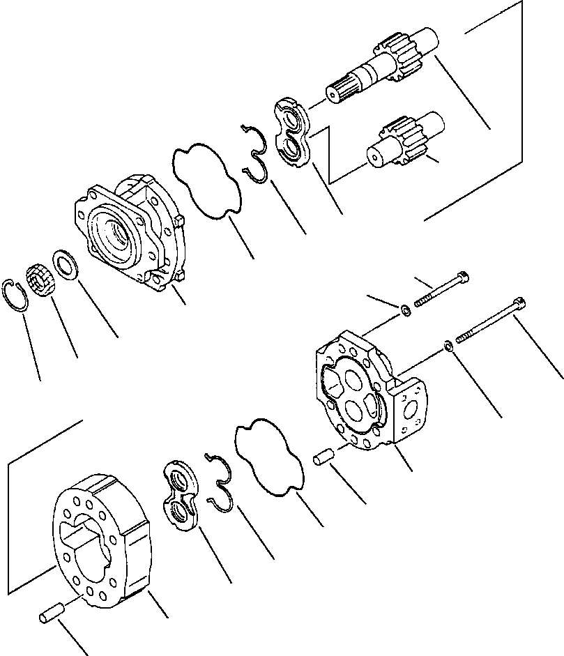Komatsu parts book diagram for 330M S/N A10190-A10195 (DH637) (SA12V140Z-1): TRANSMISSION - HYD PUMP (705-22-44020)