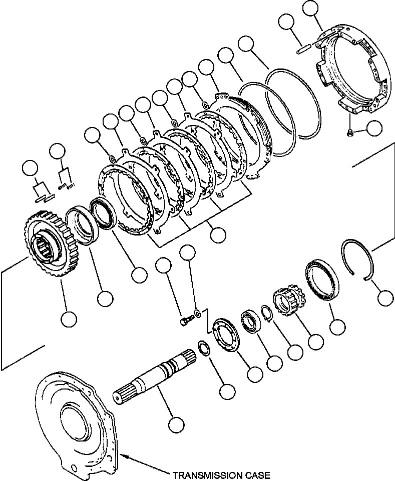 Komatsu parts book diagram for 330M S/N A10190-A10195 (DH637) (SA12V140Z-1): TRANSMISSION - HIGH CLUTCH
