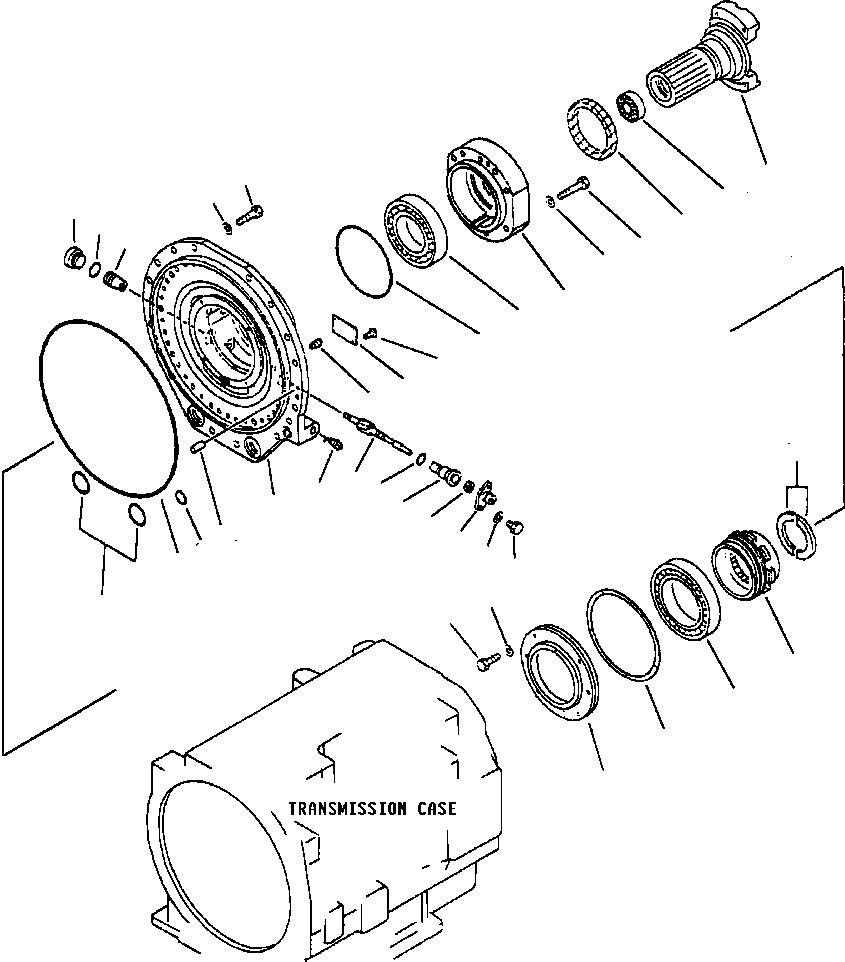 Komatsu parts book diagram for 330M S/N A10190-A10195 (DH637) (SA12V140Z-1): TRANSMISSION - OUTPUT SHAFT