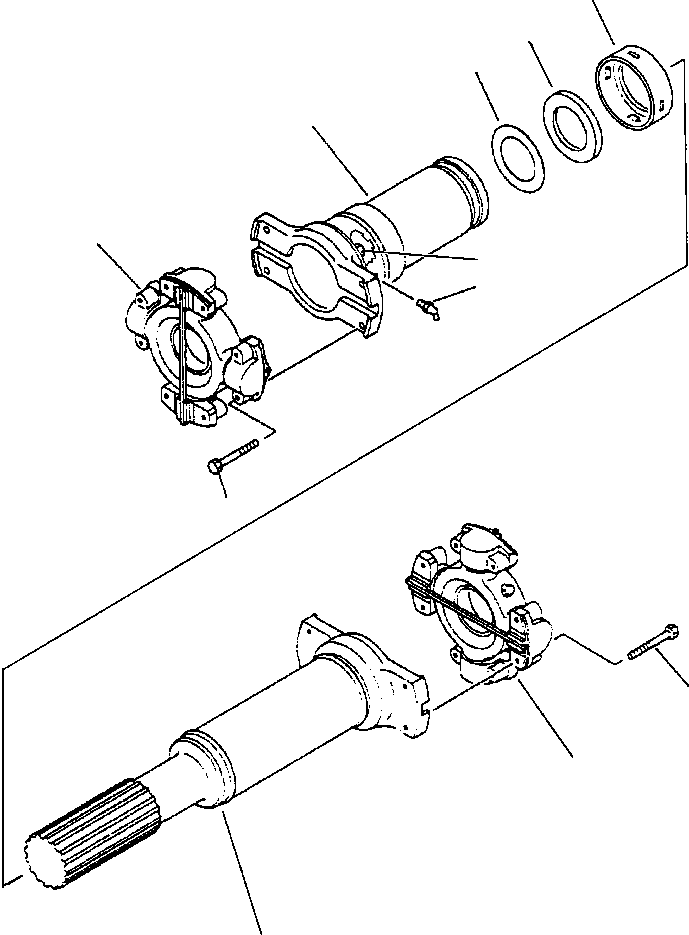 Komatsu parts book diagram for 330M S/N A10190-A10195 (DH637) (SA12V140Z-1): DRIVE SHAFT ASSEMBLY (561-20-A1140)