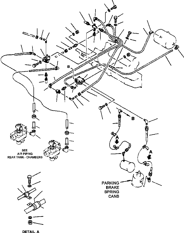 Komatsu parts book diagram for 330M S/N A10190-A10195 (DH637) (SA12V140Z-1): AIR PIPING - REAR - 2