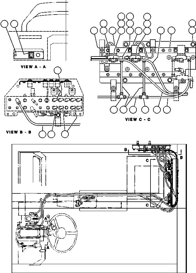 Komatsu parts book diagram for 330M S/N A10190-A10195 (DH637) (SA12V140Z-1): FRONT BRAKE CUT OFF SYSTEM