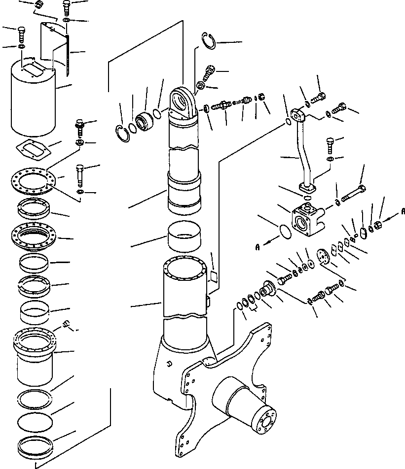 Komatsu parts book diagram for 330M S/N A10190-A10195 (DH637) (SA12V140Z-1): FRONT SUSPENSION (EF9415)