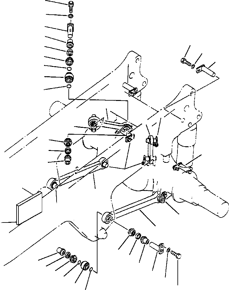 Komatsu parts book diagram for 330M S/N A10190-A10195 (DH637) (SA12V140Z-1): REAR AXLE SUPPORT