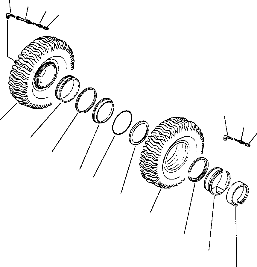 Komatsu parts book diagram for 330M S/N A10190-A10195 (DH637) (SA12V140Z-1): REAR WHEEL
