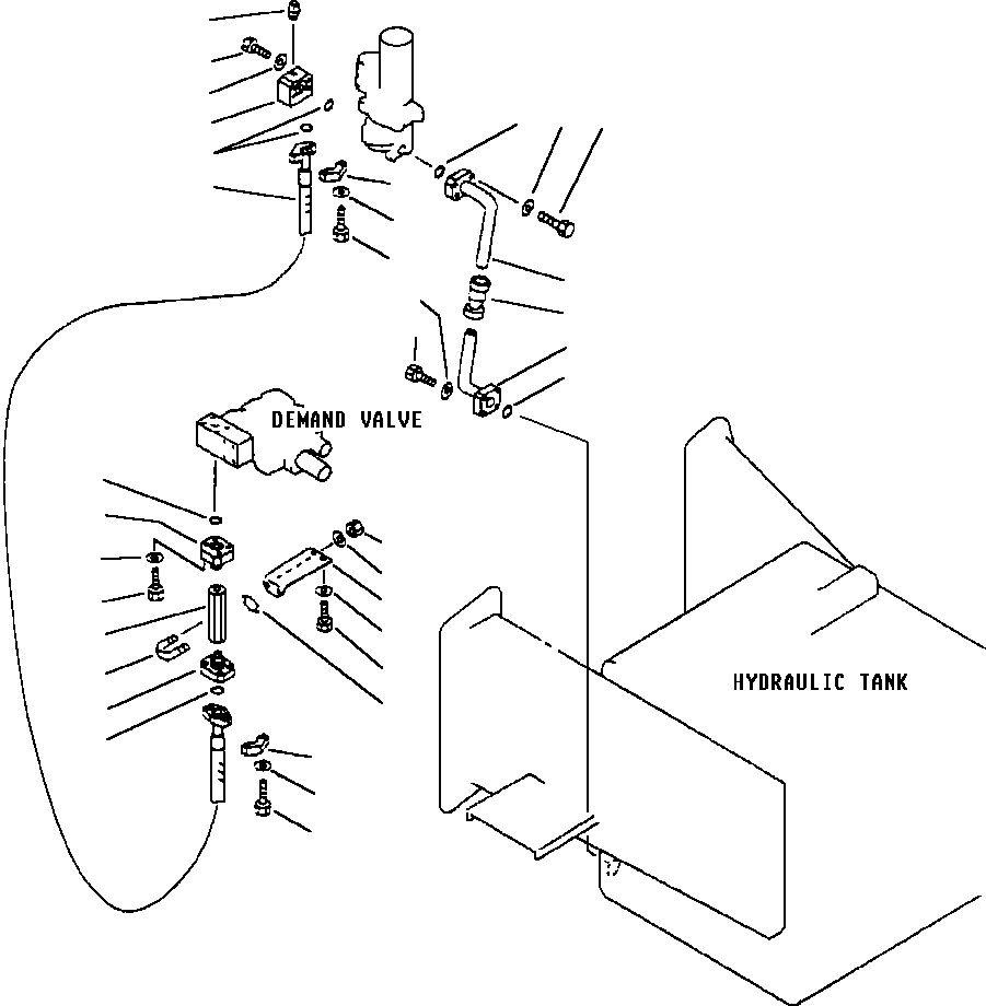 Komatsu parts book diagram for 330M S/N A10190-A10195 (DH637) (SA12V140Z-1): EMERGENCY STEERING PIPING - 1