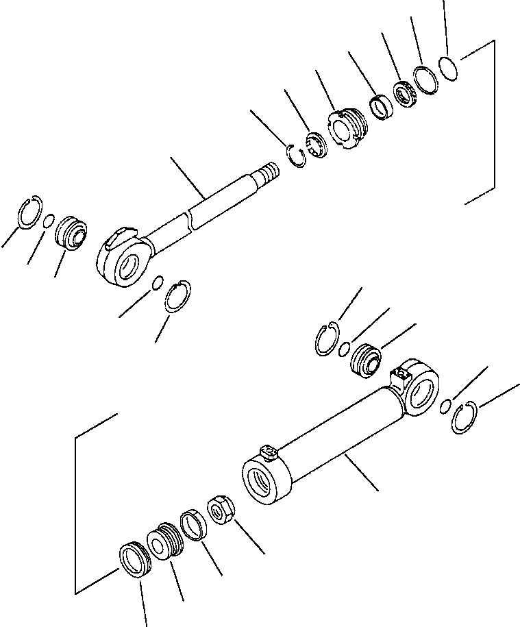 Komatsu parts book diagram for 330M S/N A10190-A10195 (DH637) (SA12V140Z-1): STEERING CYLINDER (561-63-61102)