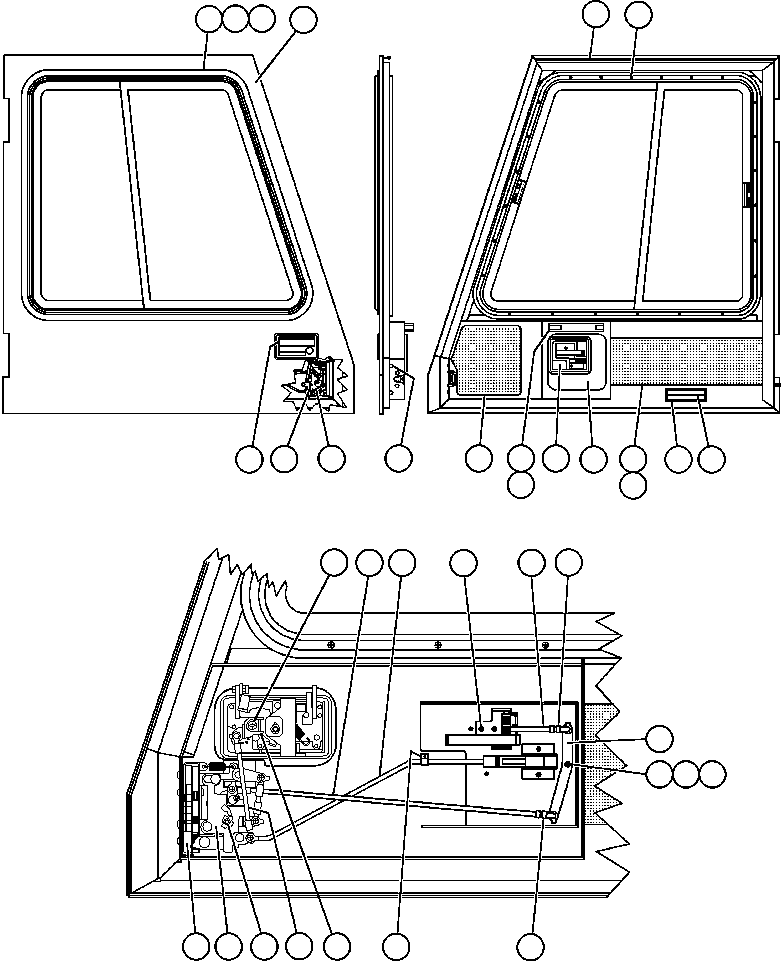 Komatsu parts book diagram for 330M S/N A10190-A10195 (DH637) (SA12V140Z-1): DOOR ASSEMBLY R.H. (561-54-A3140)